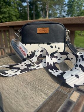 Wrangler Black and White Dalmatian Print Crossbody Bag